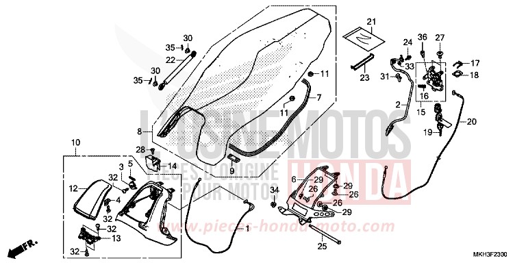 SEAT for X-ADV 750 CANDY CHROMOSPHERE RED (R381) from 2018